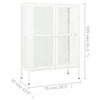 Weißes Sideboard Sarbana 75x35x105cm (Stahl und Glas)