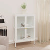 Weißes Sideboard Sarbana 75x35x105cm (Stahl und Glas)