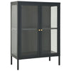 Highboard Sarbana 75x35x105cm Anthrazit (Stahl und Glas)