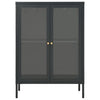 Highboard Sarbana 75x35x105cm Anthrazit (Stahl und Glas)