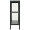 Highboard Sarbana 75x35x105cm Anthrazit (Stahl und Glas)