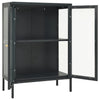Highboard Sarbana 75x35x105cm Anthrazit (Stahl und Glas)