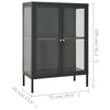 Highboard Sarbana 75x35x105cm Anthrazit (Stahl und Glas)