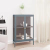 Highboard Sarbana 75x35x105cm Anthrazit (Stahl und Glas)