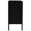 Schwarzes Sideboard Angy 75x35x70cm (Stahl und gehärtetes Glas)