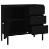 Schwarzes Sideboard Angy 75x35x70cm (Stahl und gehärtetes Glas)