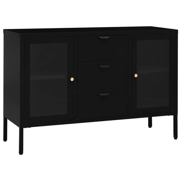 Musta senkki Trestioara 105x35x70cm (teräs ja karkaistu lasi)