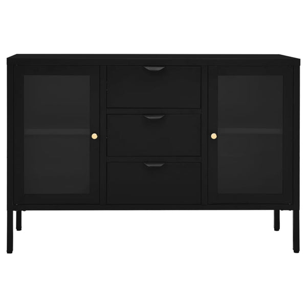 Musta senkki Trestioara 105x35x70cm (teräs ja karkaistu lasi)
