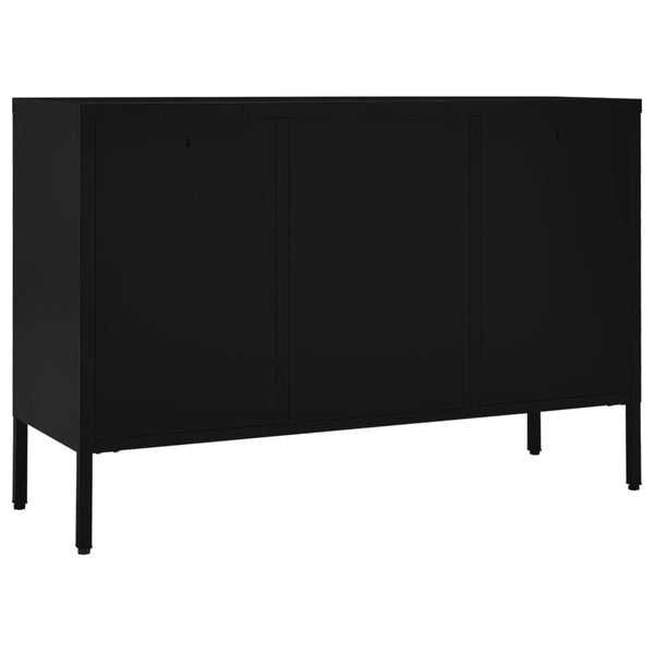 Musta senkki Trestioara 105x35x70cm (teräs ja karkaistu lasi)