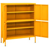 Senfgelber Lagerschrank Sechif 80x35x101,5cm (Stahl)