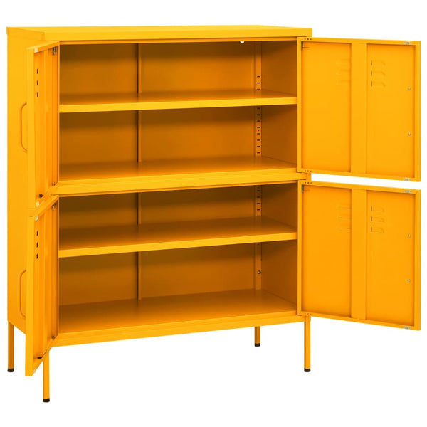 Senfgelber Lagerschrank Sechif 80x35x101,5cm (Stahl)
