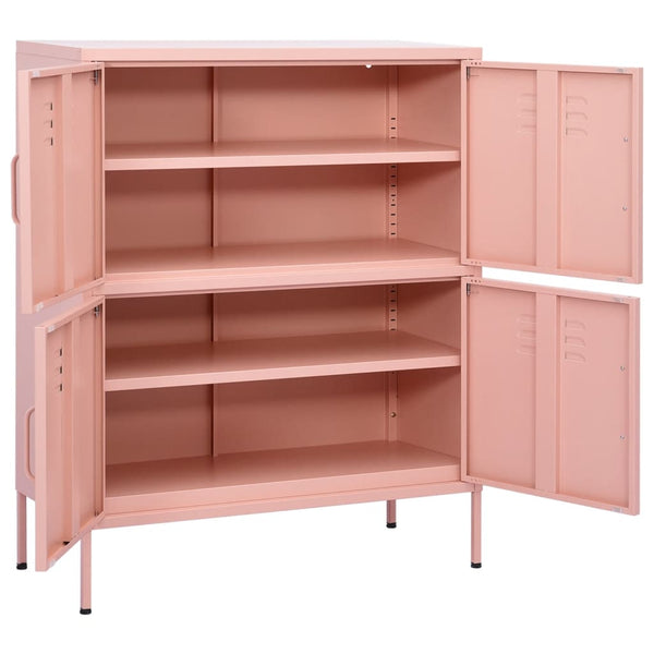 Pinkfarbener Lagerschrank Sechif 80x35x101,5cm (Stahl)