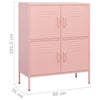 Pinkfarbener Lagerschrank Sechif 80x35x101,5cm (Stahl)