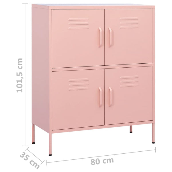 Pinkfarbener Lagerschrank Sechif 80x35x101,5cm (Stahl)