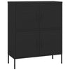 Schwarzer Lagerschrank Sechif 80x35x101,5cm (Stahl)