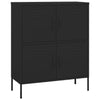 Schwarzer Lagerschrank Sechif 80x35x101,5cm (Stahl)