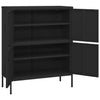 Schwarzer Lagerschrank Sechif 80x35x101,5cm (Stahl)