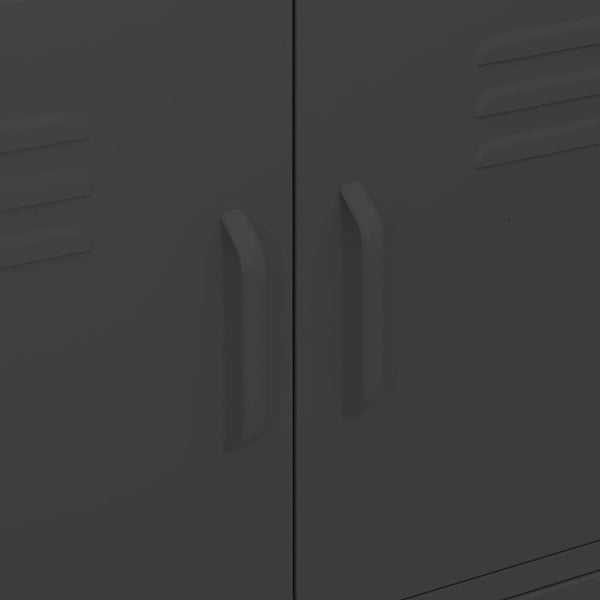 Schwarzer Lagerschrank Sechif 80x35x101,5cm (Stahl)