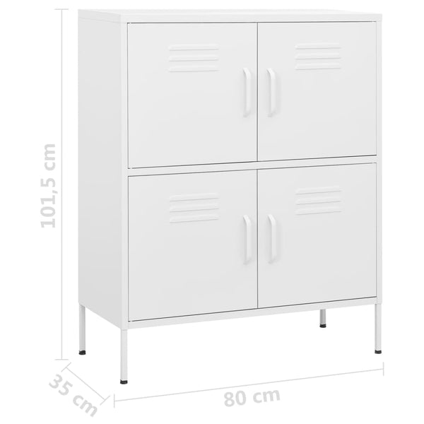 Valkoinen varastokaappi Sechif 80x35x101,5cm (teräs)