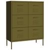 Olivgrüne Kommode Sivestru 80x35x101,5cm (Stahl)