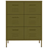 Olivgrüne Kommode Sivestru 80x35x101,5cm (Stahl)
