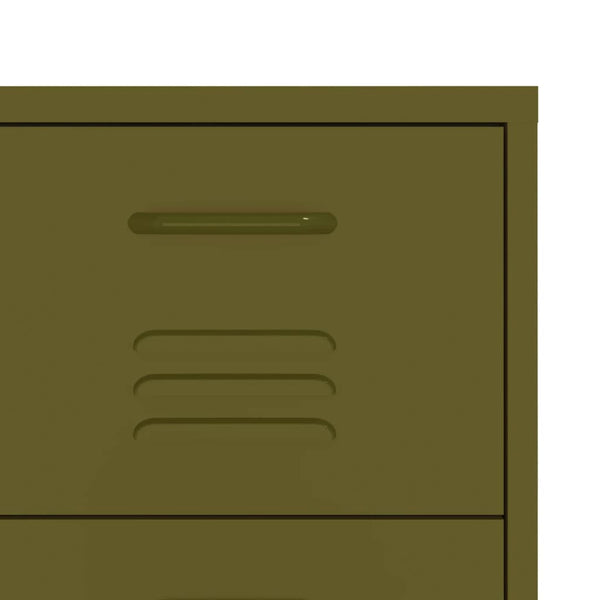Olivgrüne Kommode Sivestru 80x35x101,5cm (Stahl)