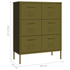 Olivgrüne Kommode Sivestru 80x35x101,5cm (Stahl)