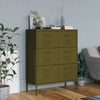 Olivgrüne Kommode Sivestru 80x35x101,5cm (Stahl)