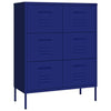Nachtblaue Kommode Sivestru 80x35x101,5cm (Stahl)