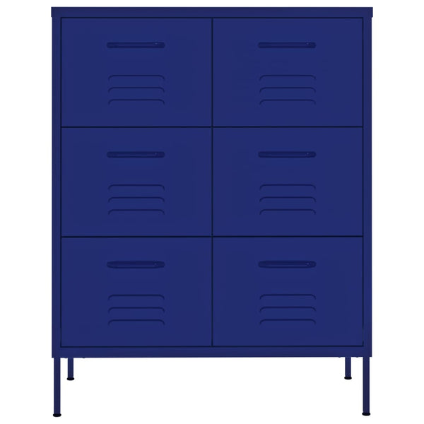 Nachtblaue Kommode Sivestru 80x35x101,5cm (Stahl)