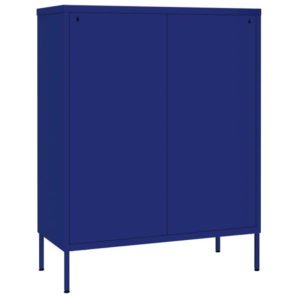 Nachtblaue Kommode Sivestru 80x35x101,5cm (Stahl)