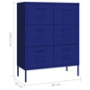 Nachtblaue Kommode Sivestru 80x35x101,5cm (Stahl)