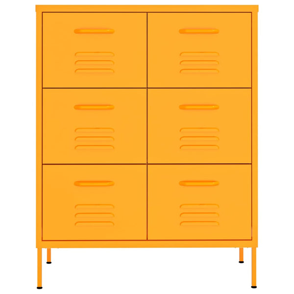 Senfgelbe Kommode Sivestru 80x35x101,5cm (Stahl)