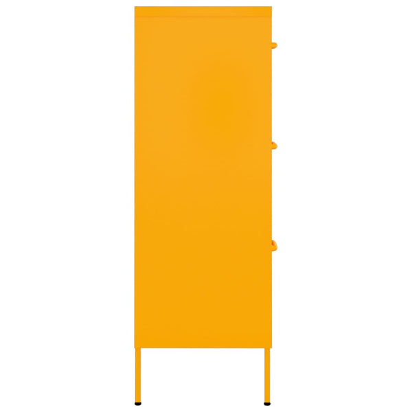Senfgelbe Kommode Sivestru 80x35x101,5cm (Stahl)