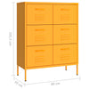Senfgelbe Kommode Sivestru 80x35x101,5cm (Stahl)