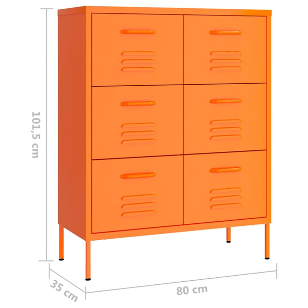 Orange Kommode Sivestru 80x35x101,5cm (Stahl)