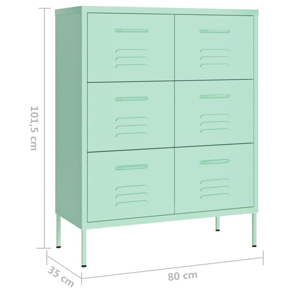 Stahlkommode Minze Sivestru 80x35x101,5cm