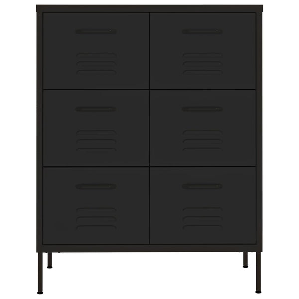 Schwarze Kommode Sivestru 80x35x101,5cm (Stahl)