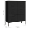 Schwarze Kommode Sivestru 80x35x101,5cm (Stahl)