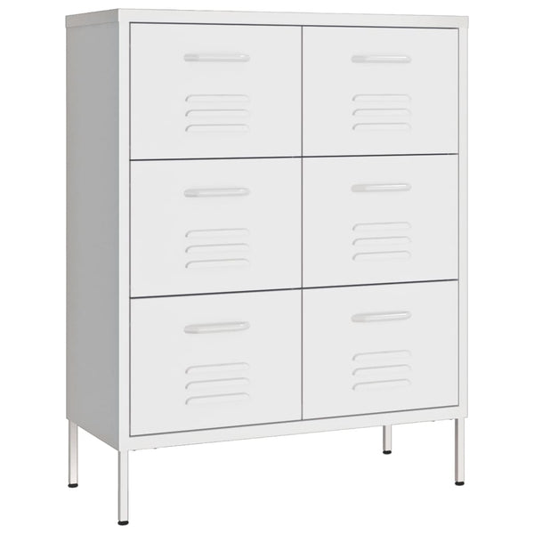 Weiße Kommode Sivestru 80x35x101,5cm (Stahl)