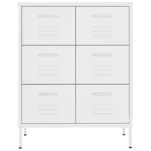 Weiße Kommode Sivestru 80x35x101,5cm (Stahl)