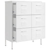 Weiße Kommode Sivestru 80x35x101,5cm (Stahl)