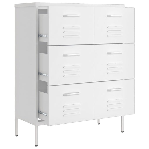 Weiße Kommode Sivestru 80x35x101,5cm (Stahl)