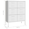 Weiße Kommode Sivestru 80x35x101,5cm (Stahl)