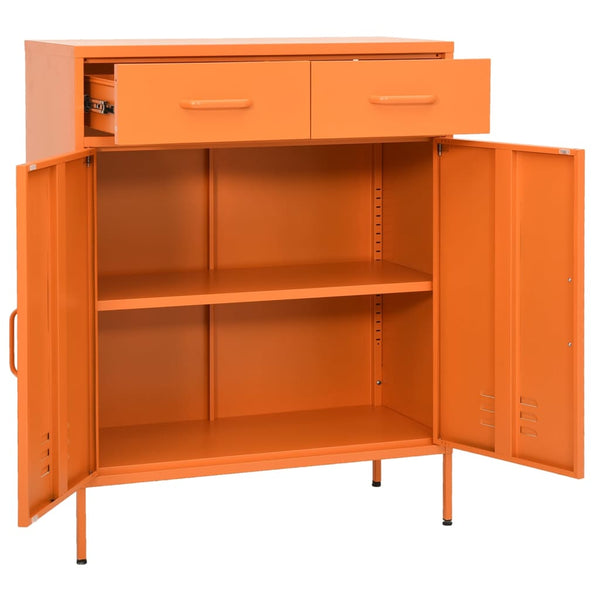 Oranger Vorratsschrank Buzura 80x35x101,5cm (Stahl)