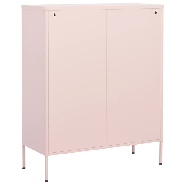 Pinkfarbener Lagerschrank Buzura 80x35x101,5cm (Stahl)