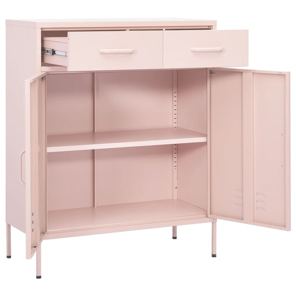 Pinkfarbener Lagerschrank Buzura 80x35x101,5cm (Stahl)