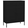 Schwarzer Lagerschrank Buzura 80x35x101,5cm (Stahl)