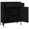 Schwarzer Lagerschrank Buzura 80x35x101,5cm (Stahl)