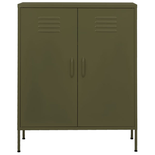 Olivgrüner Lagerschrank Firinel 80x35x101,5cm (Stahl)